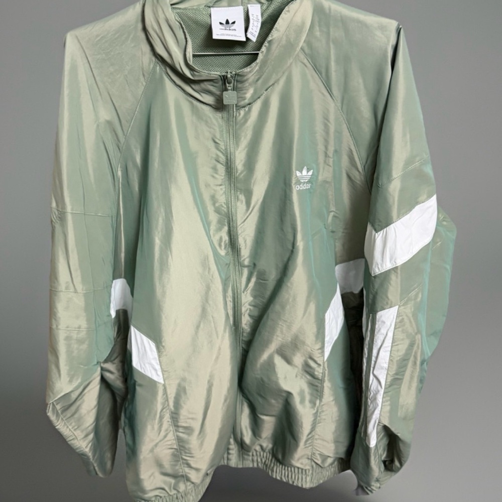 adidas Green and White Lightweight Jacket